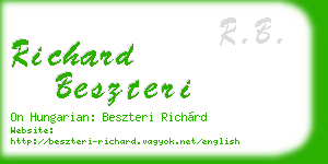 richard beszteri business card